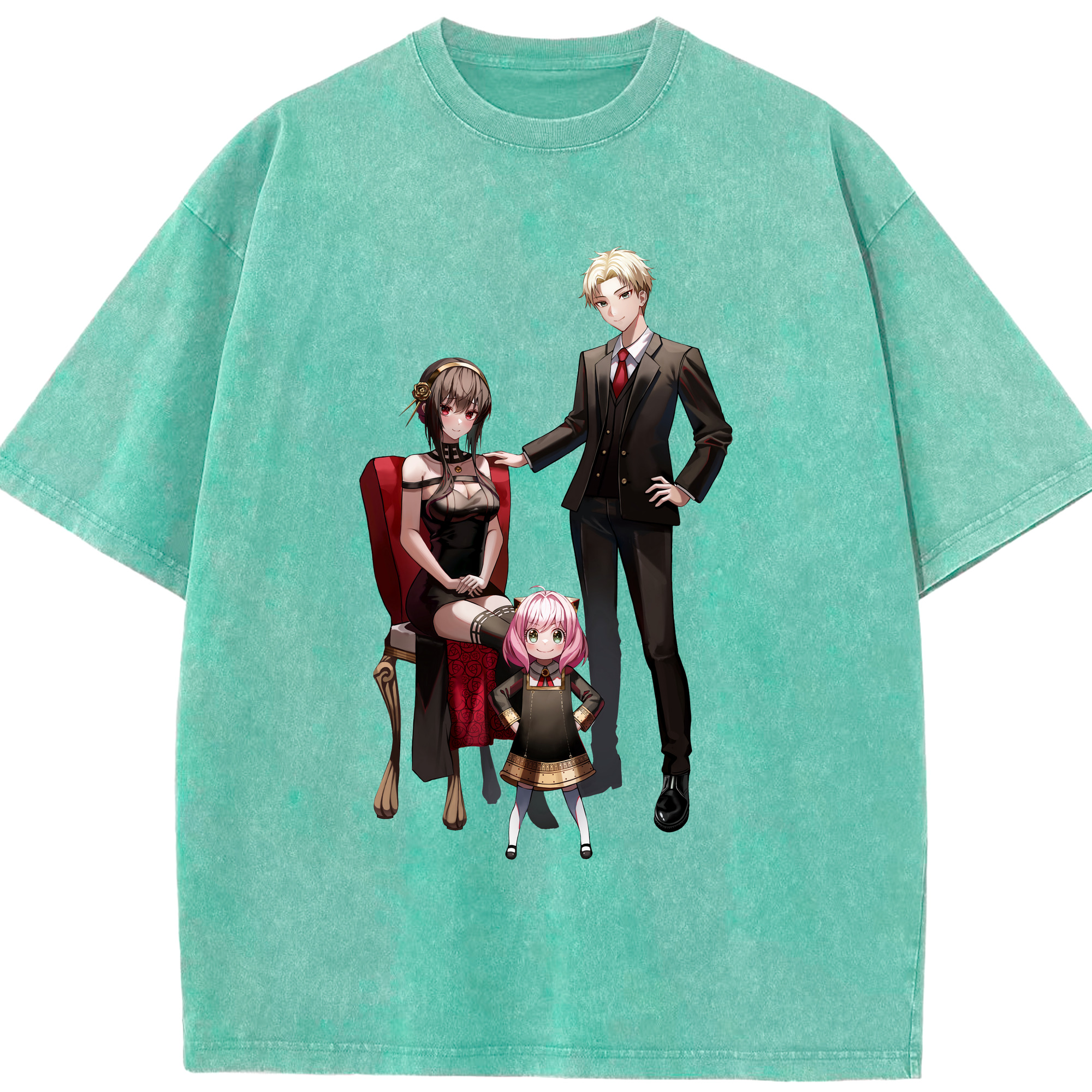 （画像用） SPY×FAMILY间谍家家酒 綿100% ヴィンテージ風 半袖Tシャツ（フロントプリント）